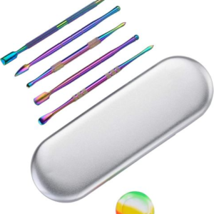 Metal Dabbers Kit With Silicon Jar-Rainbow