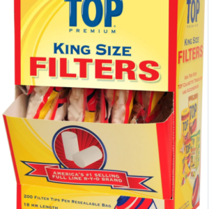 Top King Size Filters Tips 18mm Length [16bags/bx]
